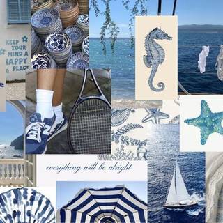 Blue Collage Wallpaper