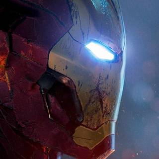 Iron man with damaged armor 