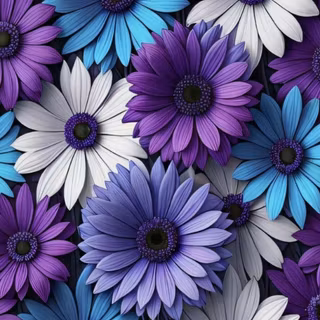 Purple and white flowers