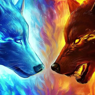 fire dog and ice dog