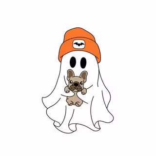Ghost holding a puppy 