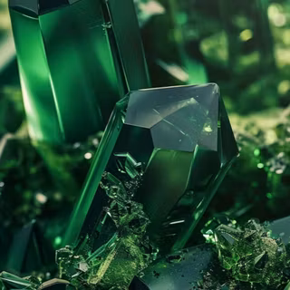 Green crystals