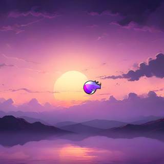 Rhino Linux 24.02 Purple Violet Landscape Wallpaper
