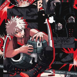 Bakugo fixing his hero suit!