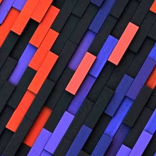 Red, Purple, Blue and Black Wood