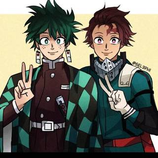 MHA + Demon Slayer!!! Deku and Tanjiro