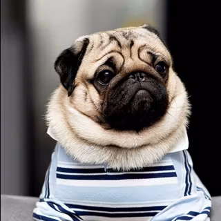 Dressed up Pug