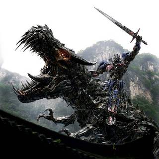 Optimus prime with dinosaur