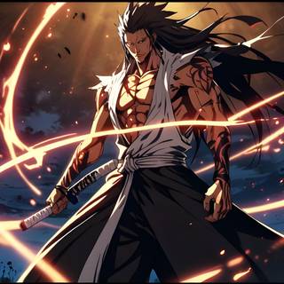 Wallpaper Ai Zaraki Kenpachi Bankai Bleach Anime 4K HD for Dekstop Laptop PC