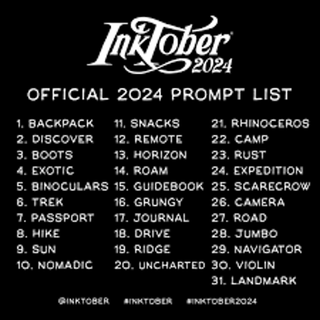 INKTOBER PROMPT LIST 2024