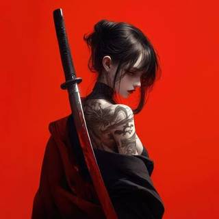 Girl katana 