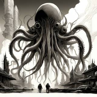 Giant Mutated Squid In Ink