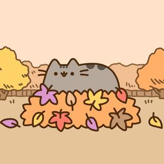 cute Pusheen fall wallpaper