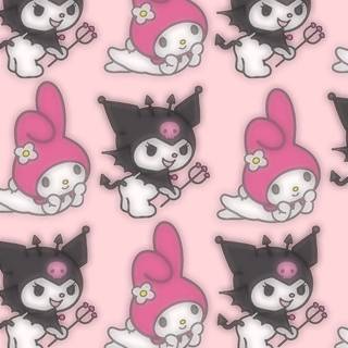 cute kuromi and my melody wallpaper