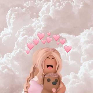 cute  Roblox girl and puppy