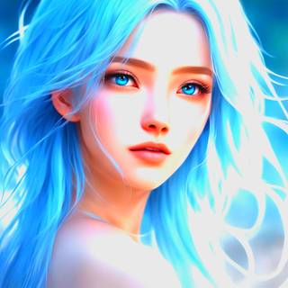 Beautiful Blue Haired Girl