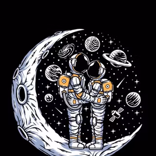 Astronaut Space Couple