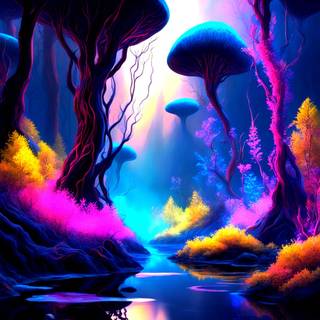 Fantasy World>Mushroom Trees>River