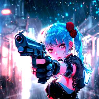 Anime Girl>Pistol