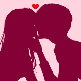 Anime Couple Kissing>Pink