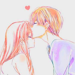 Anime Couple>Forehead Kiss