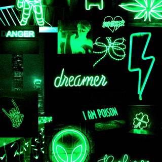 Green Aesthetic Neon Wallpaper