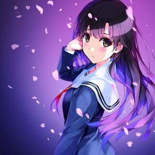 cute purple anime girl