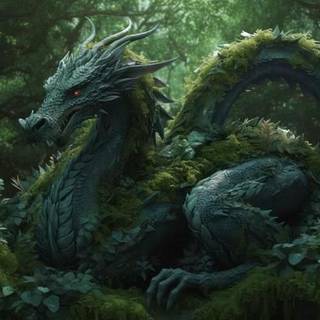 Forest dragon background 