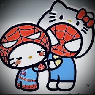 Hello kitty and spiderman y2k wallpaper