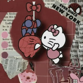 Hello kitty and spiderman y2k wallpaper