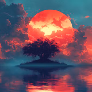 Sunset Island Reflection.