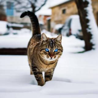 cat in the snow