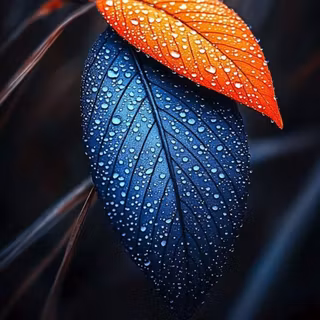Orange and Blue Leaves