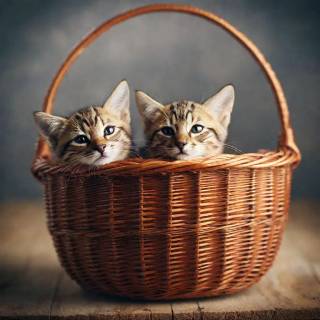 Kittens in a basket 