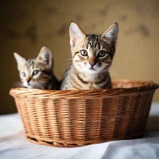Kittens in a basket