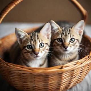 Kittens in a basket