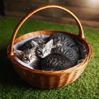 Kittens in a basket