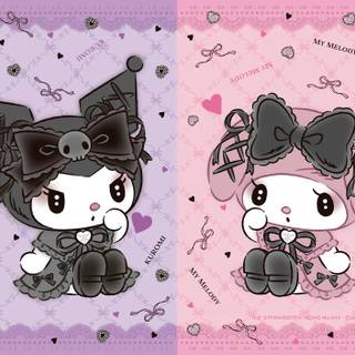 cute kuromi and melody wallpaper