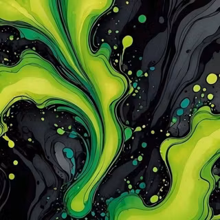 Abstract green ink