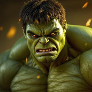 Rage Unleashed" – For the close-up of the HULK with an intense expression, capturing the essence of unstoppable power.