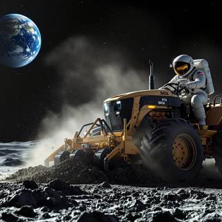 Lunar Frontier" – For the astronaut operating heavy machinery on the moon, highlighting exploration and resilience.