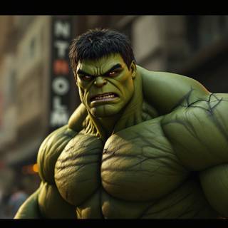 Rage Unleashed" – For the close-up of the HULKr with an intense expression, capturing the essence of unstoppable power.