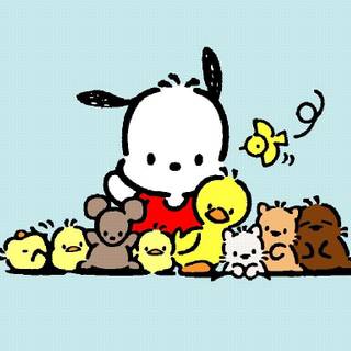 pochaco with animal friends