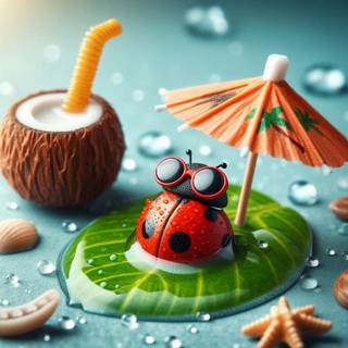 lady bug in pool