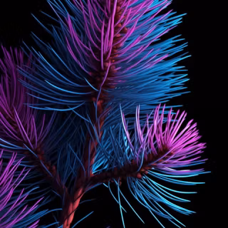Gradient blue and purple pine tree