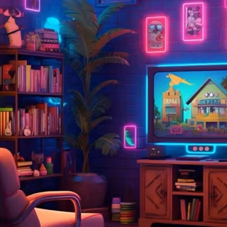 Neon living room