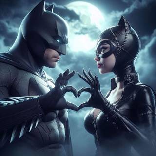 Bat man and cat woman 