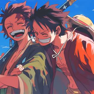 Luffy & Tanjiro Wallpaper