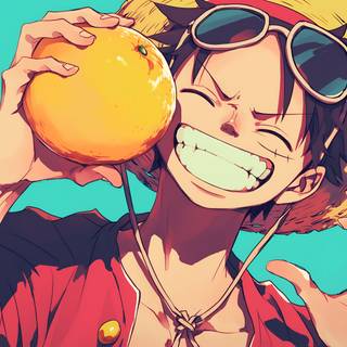 Luffy With An Orange Wallpaper