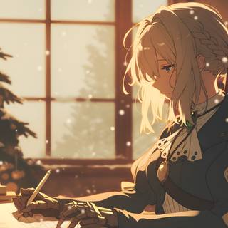 Violet Evergarden Writing Letter Wallpaper